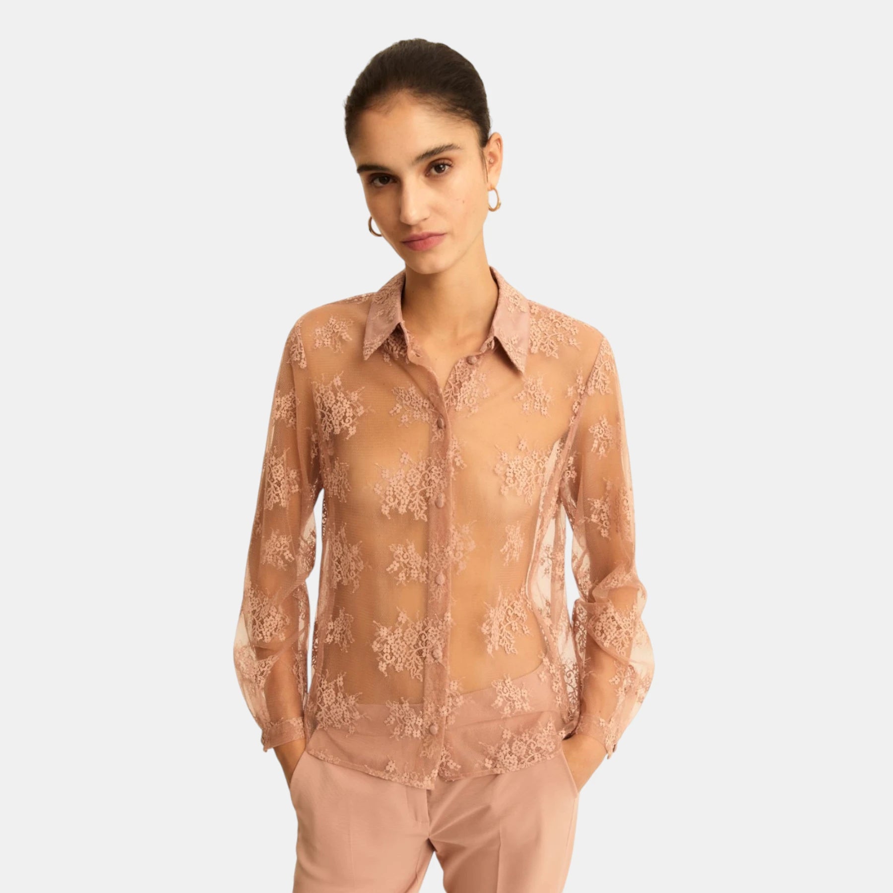 CAMICIA EMMSTRANO TRASPARENTE A FANTASIA