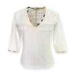 T-shirt con scollo a V e bordini a contrasto BURBERRY