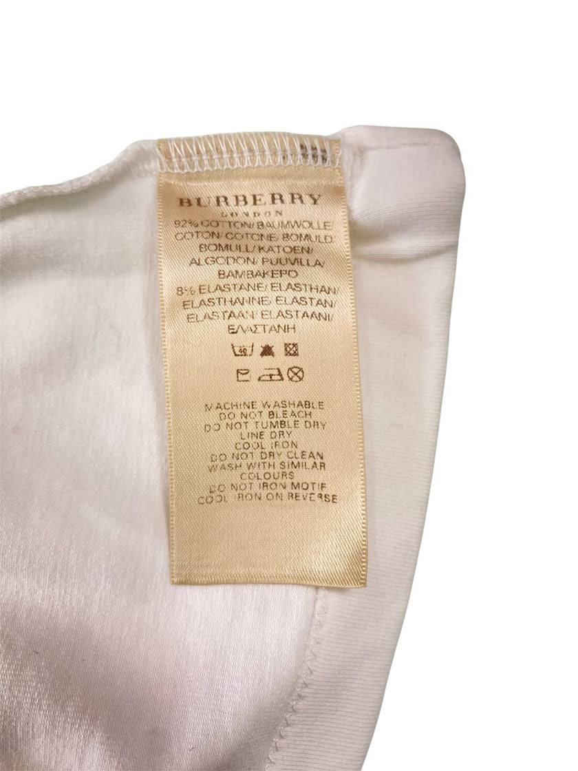 T-shirt con scollo a V e bordini a contrasto BURBERRY