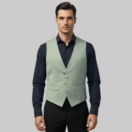 Gilet 2bottoni con tasca a filo sul petto