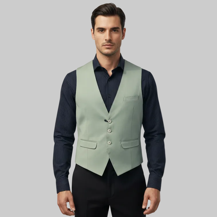 Gilet 2bottoni con tasca a filo sul petto