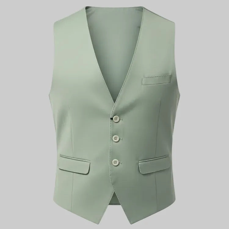 Gilet 2bottoni con tasca a filo sul petto
