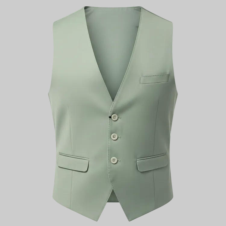 Gilet 2bottoni con tasca a filo sul petto