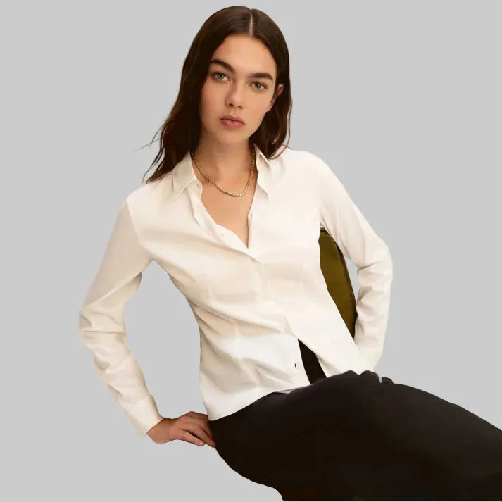 Camicia tempo basic stretch fit EMME MARELLA — vista retro/laterale | WEMAX