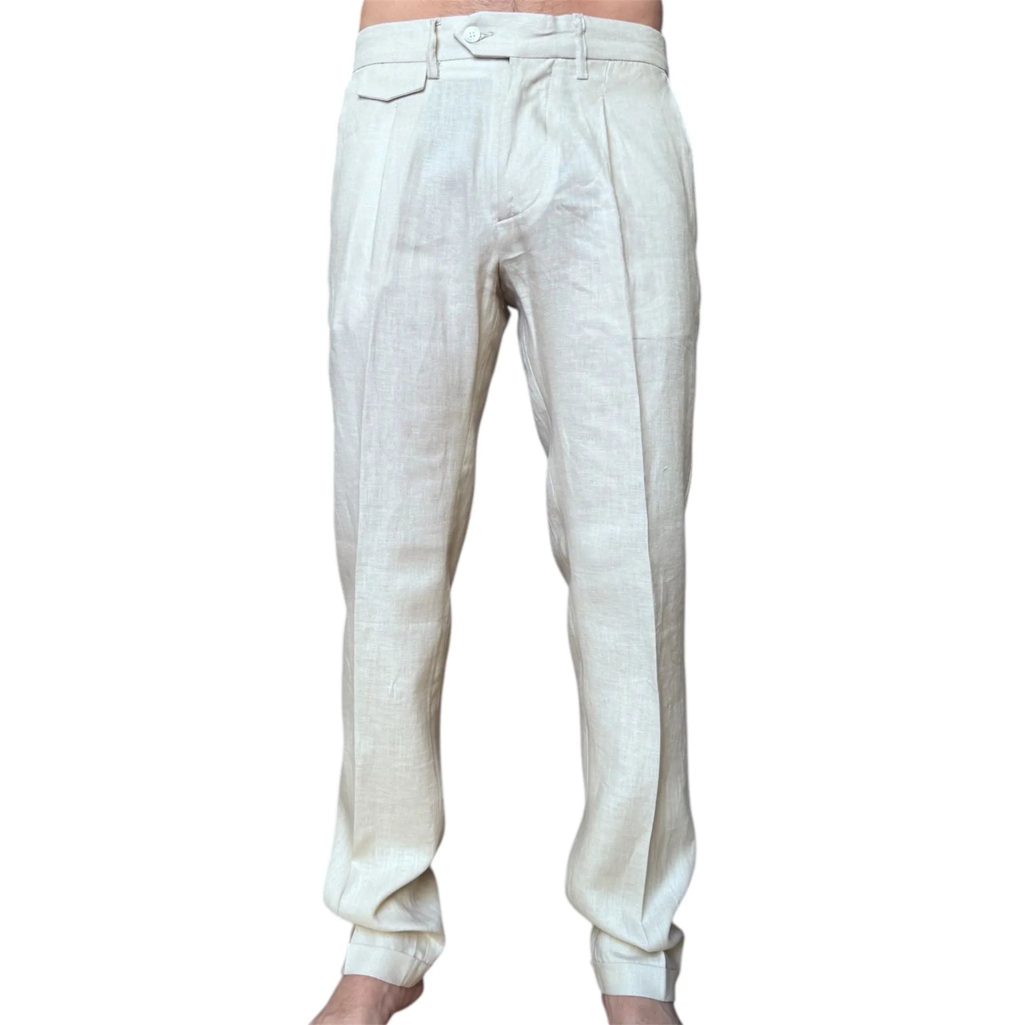 Pantalone regular fondo dritto con pences RPL