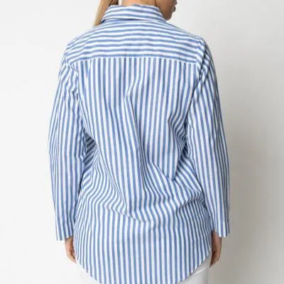 Camicia rigata con dettagli ricamati GIULIA VALLI