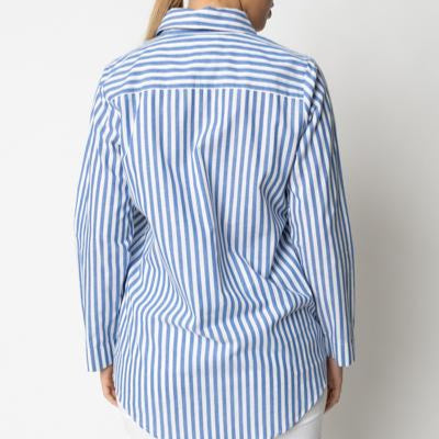 Camicia rigata con dettagli ricamati GIULIA VALLI