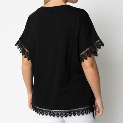 T-Shirt con dettaglio in merletto GIULIA VALLI