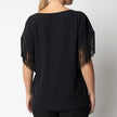 Blusa Girocollo a Mezza Maniche con Frange GIULIA VALLI