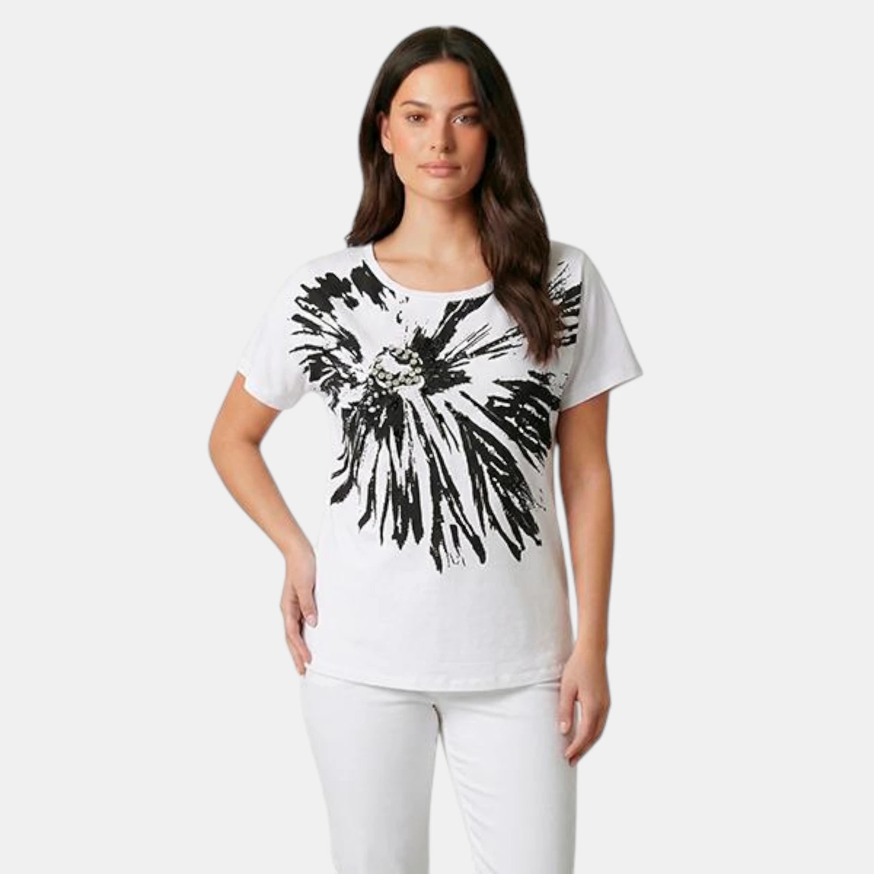 T-SHIRT WEZ520 DISEGNO CON STRASS