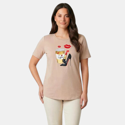 T-SHIRT WE640 DISEGNO SCARPA E ROSSETTO