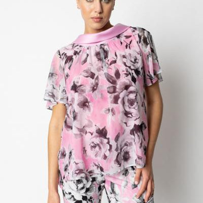 Blusa a Fantasia Floreale a Mezze Maniche GIULIA VALLI