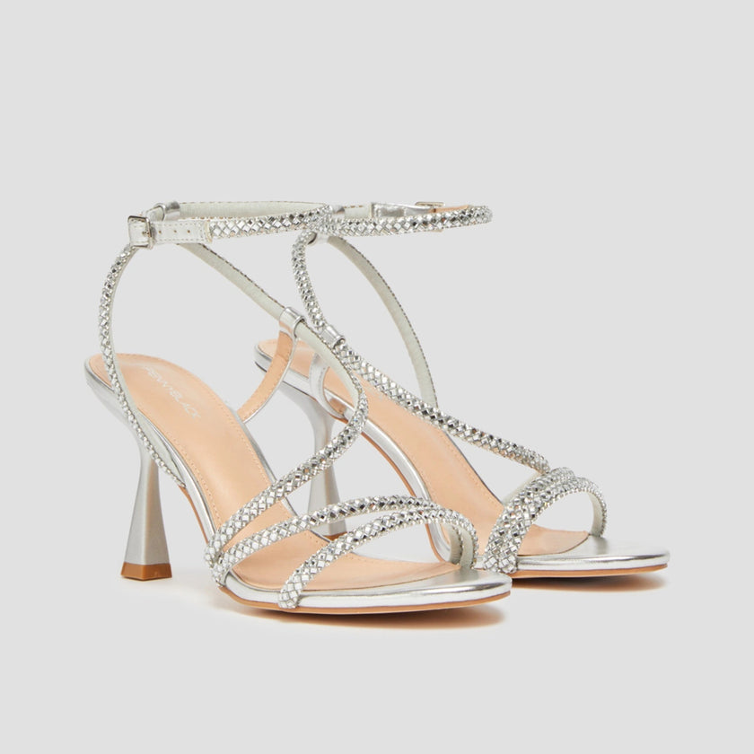 Sandalo A Fascia Swarovski con Tacco PENNYBLACK