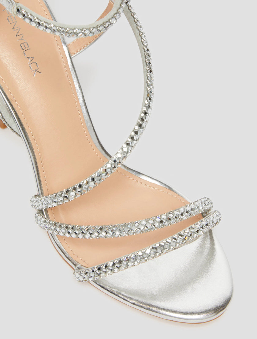 Sandalo A Fascia Swarovski con Tacco PENNYBLACK