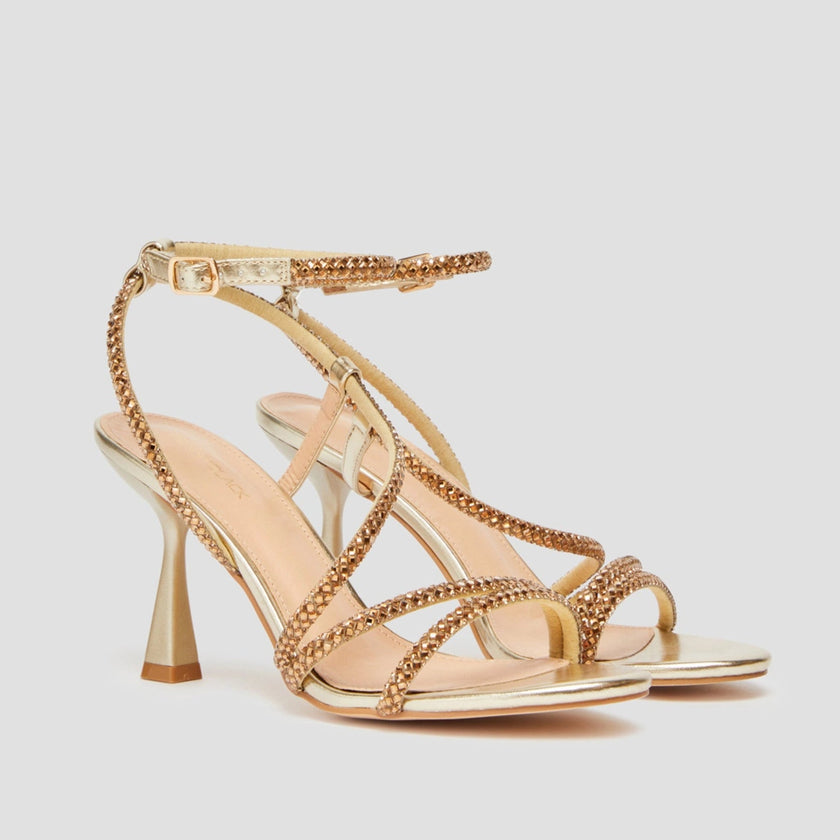 Sandalo A Fascia Swarovski con Tacco PENNYBLACK