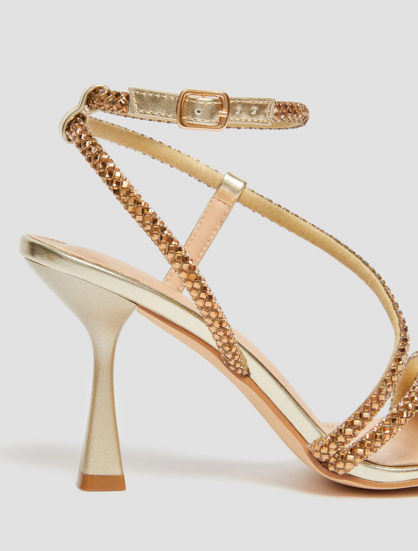 Sandalo A Fascia Swarovski con Tacco PENNYBLACK