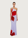Abito lungo monospalla asimmetrico Alberto Audenino glicine da donna - Collezione Continuativa - Wemax.it