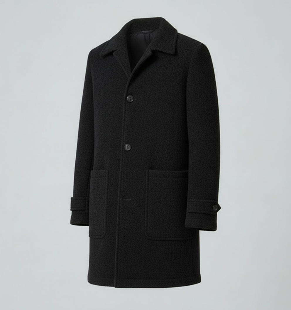 Cappotto Midi Effetto Lana Cotta