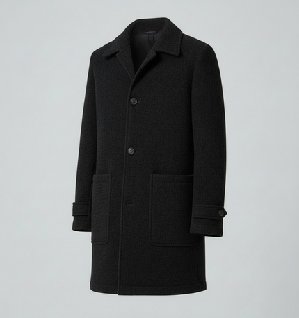 Cappotto Midi Effetto Lana Cotta