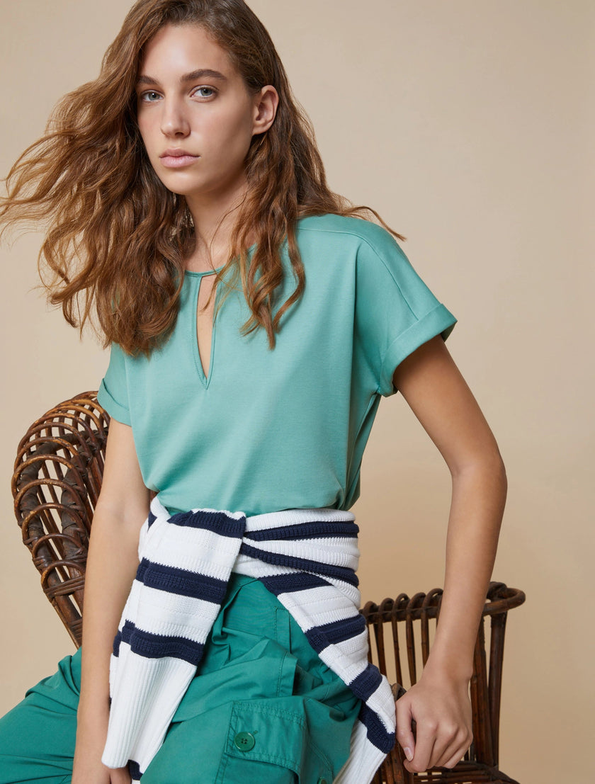 T-shirt in Cotone con Foro a Goccia PENNYBLACK