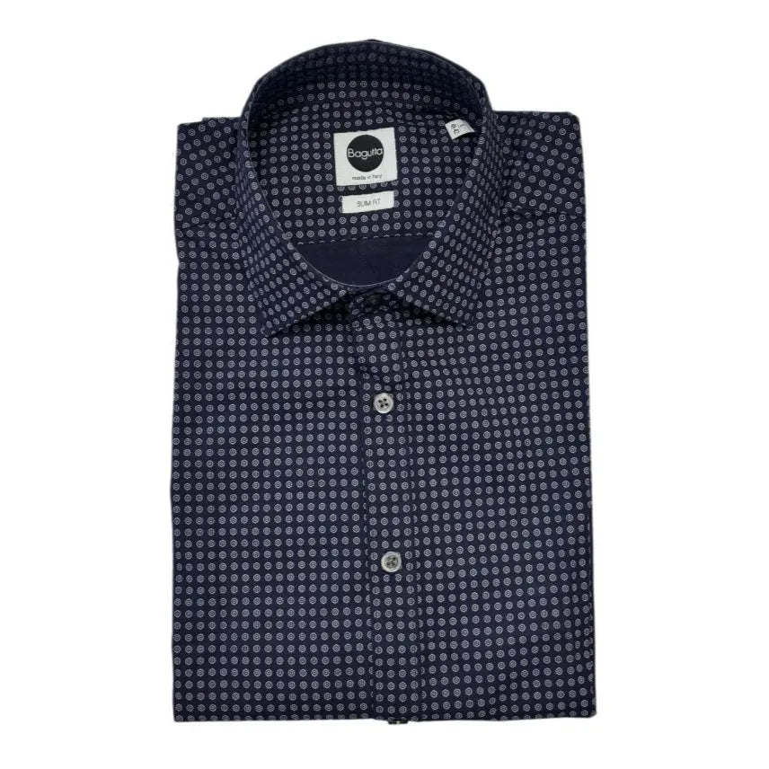 Camicia BERLINO/04014 con fantasia e bottoni a contrasto BAGUTTA