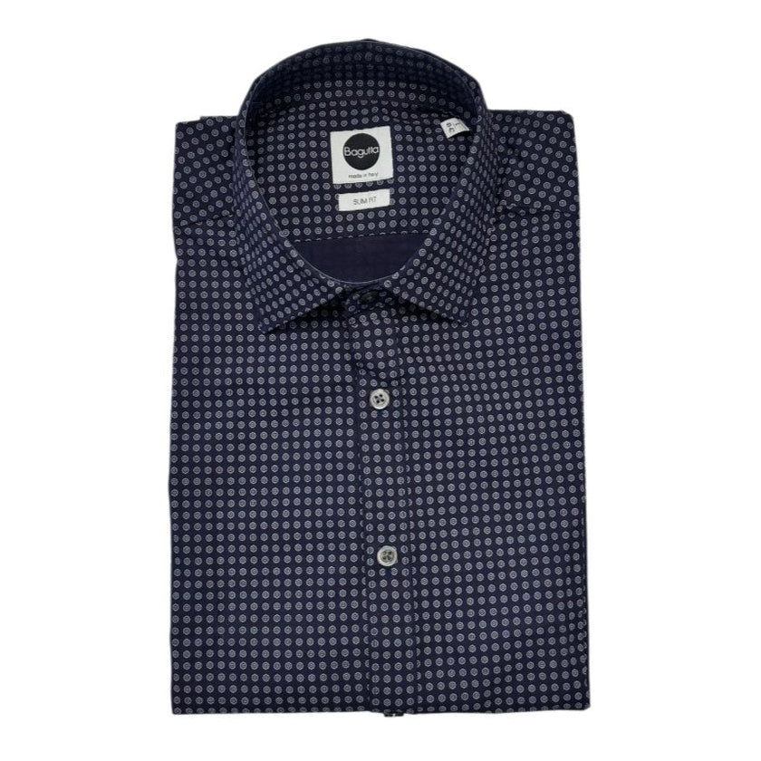 Camicia BERLINO/04014 con fantasia e bottoni a contrasto BAGUTTA