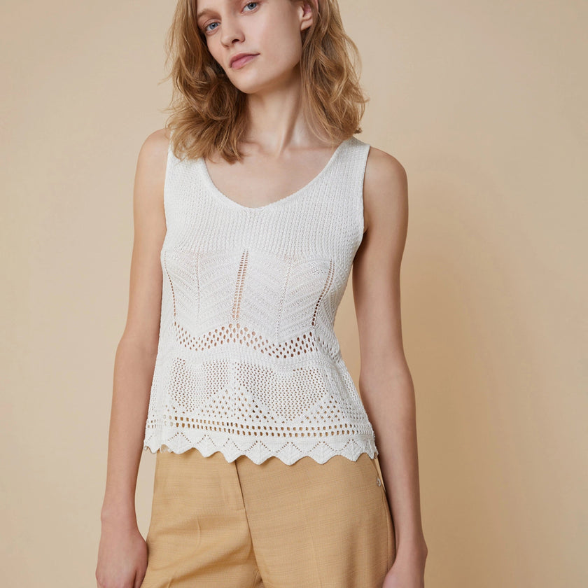 Gilet Traforato con Scollo a V in Filo PENNYBLACK