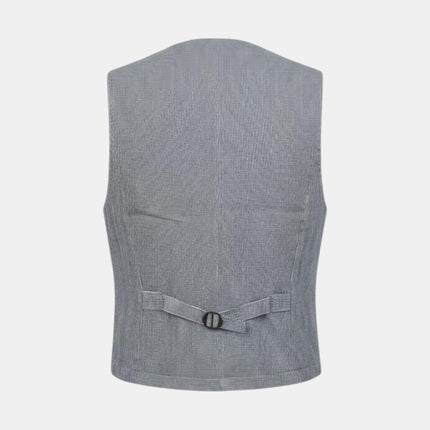 GILET SARTOIALE MODELLO RIGATO MONOPETTO