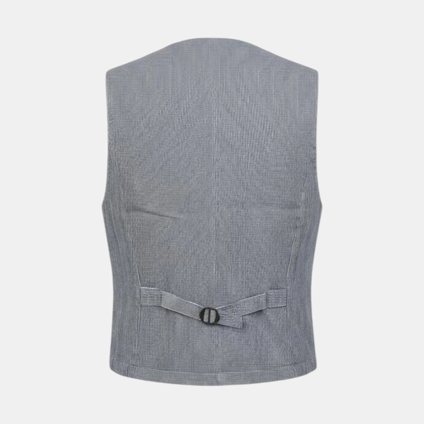 GILET SARTOIALE MODELLO RIGATO MONOPETTO