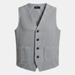 GILET SARTOIALE MODELLO RIGATO MONOPETTO