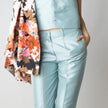 Pantalone Regular con Fondo Capri in Shantung TOLERANCE