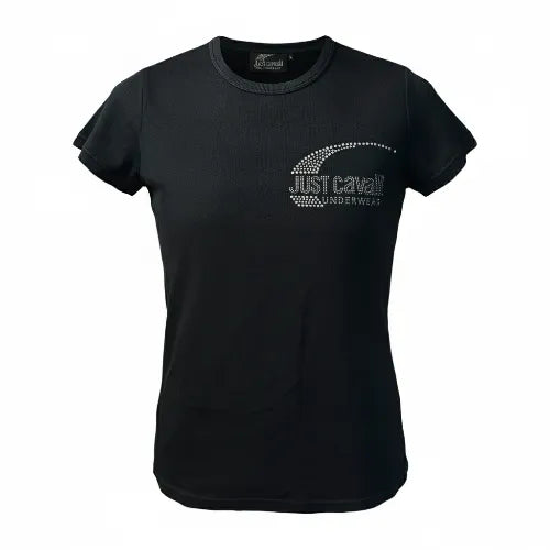 T-SHIRT CAVALLI1 CON LOGO STRASS