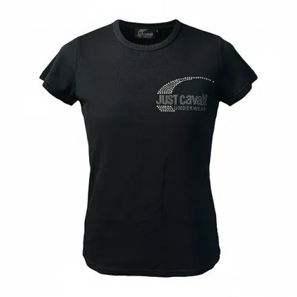 T-SHIRT CAVALLI1 CON LOGO STRASS