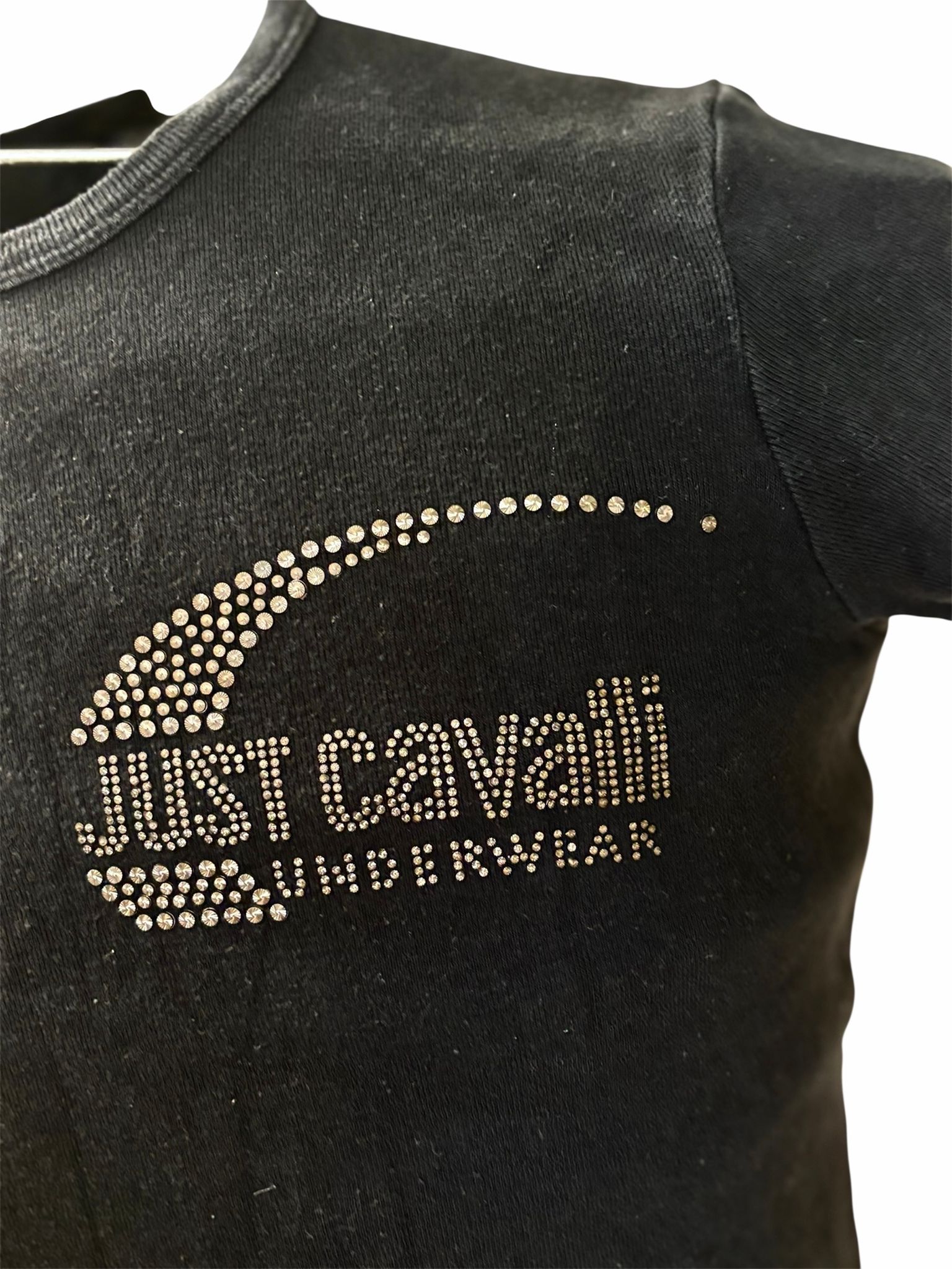T-shirt con logo in strass JUST CAVALLI