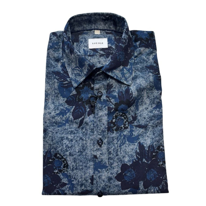 Camicia CI895SS con stampa floreale SSEINSE