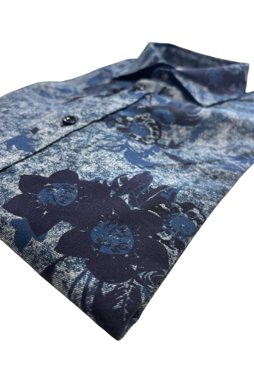 Camicia CI895SS con stampa floreale SSEINSE