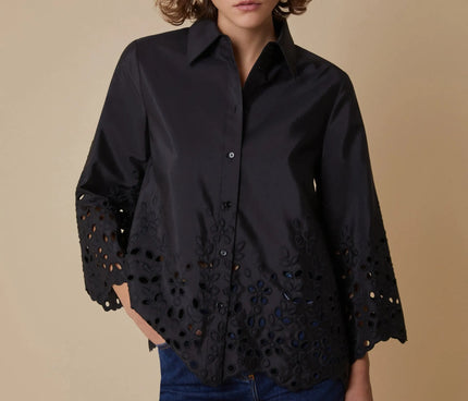 Camicia in Taffettà con Ricami Sangallo PENNYBLACK
