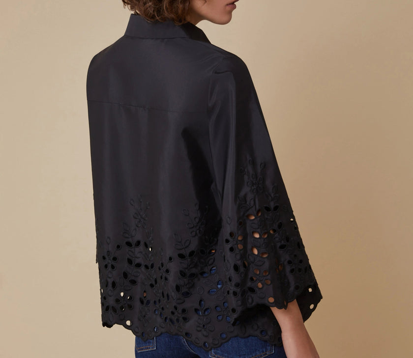 Camicia in Taffettà con Ricami Sangallo PENNYBLACK
