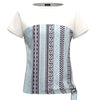 T-Shirt Bicolore con Fantasia con Nodo Laterale