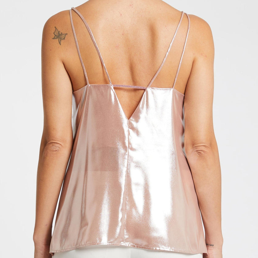 Top in Georgette Laminata con Doppie Spalline Sottili PENNYBLACK