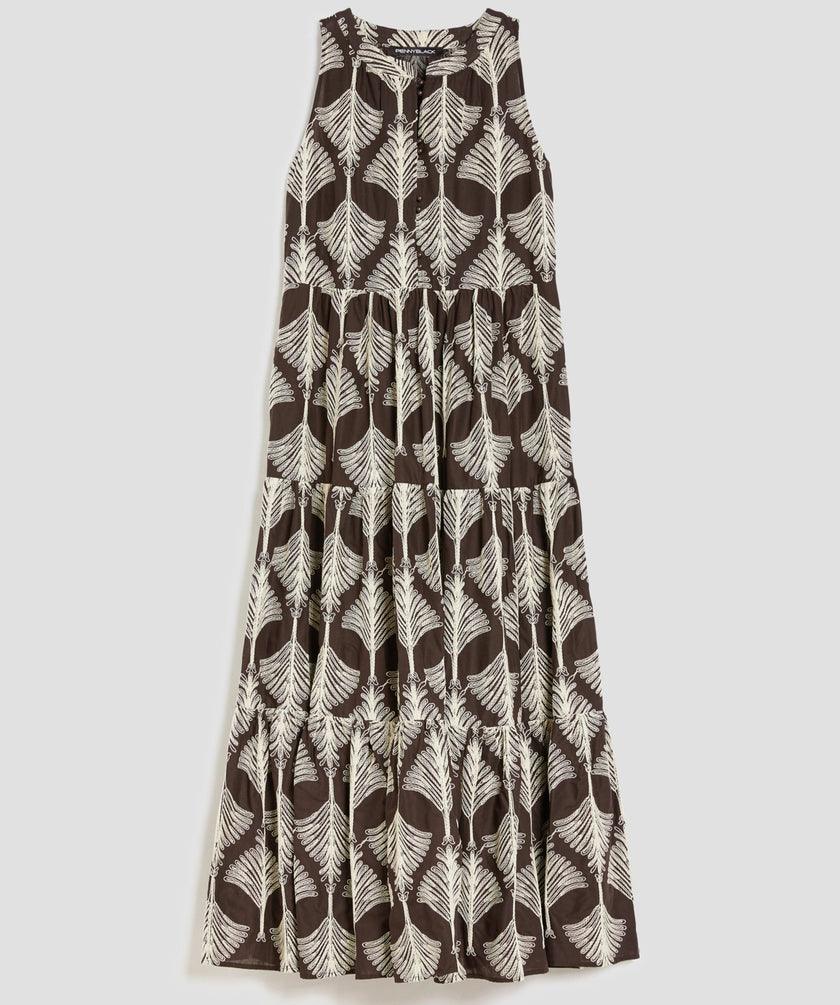 Abito Lungo Ampio Smanicato con Ricami PENNYBLACK