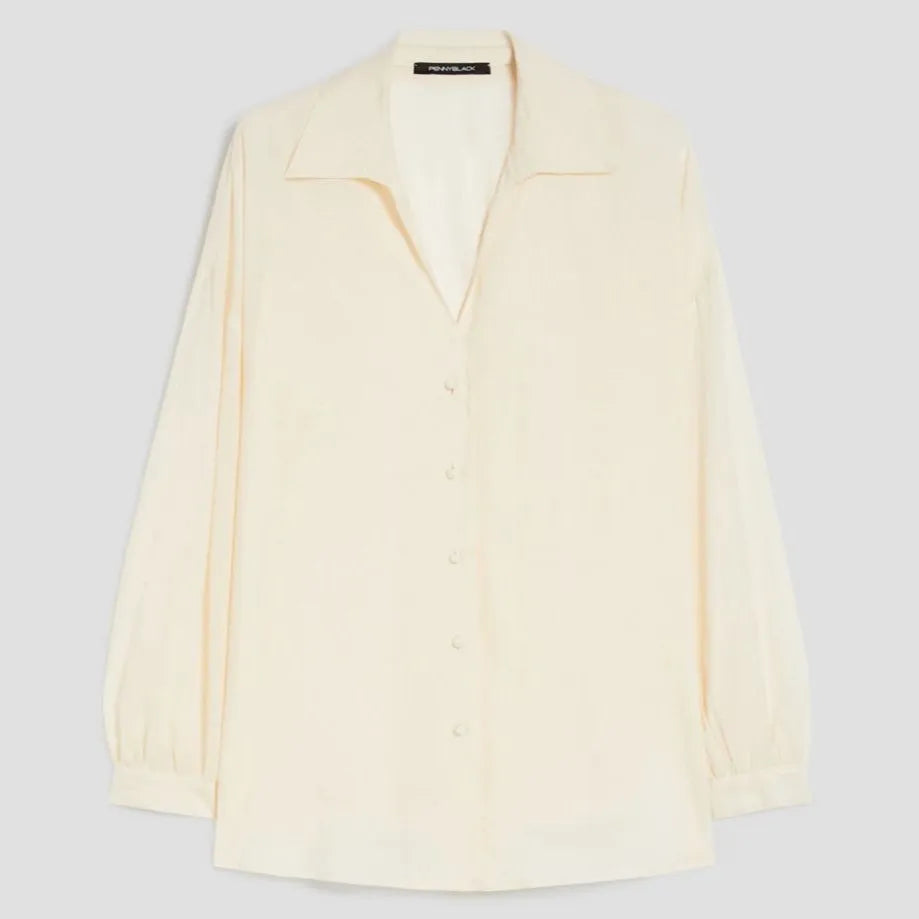 Camicia Scollo a V in Voile di Cotone PENNYBLACK