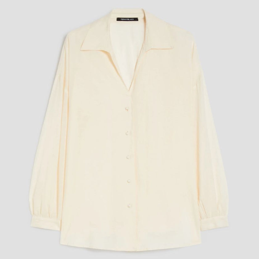 Camicia Scollo a V in Voile di Cotone PENNYBLACK