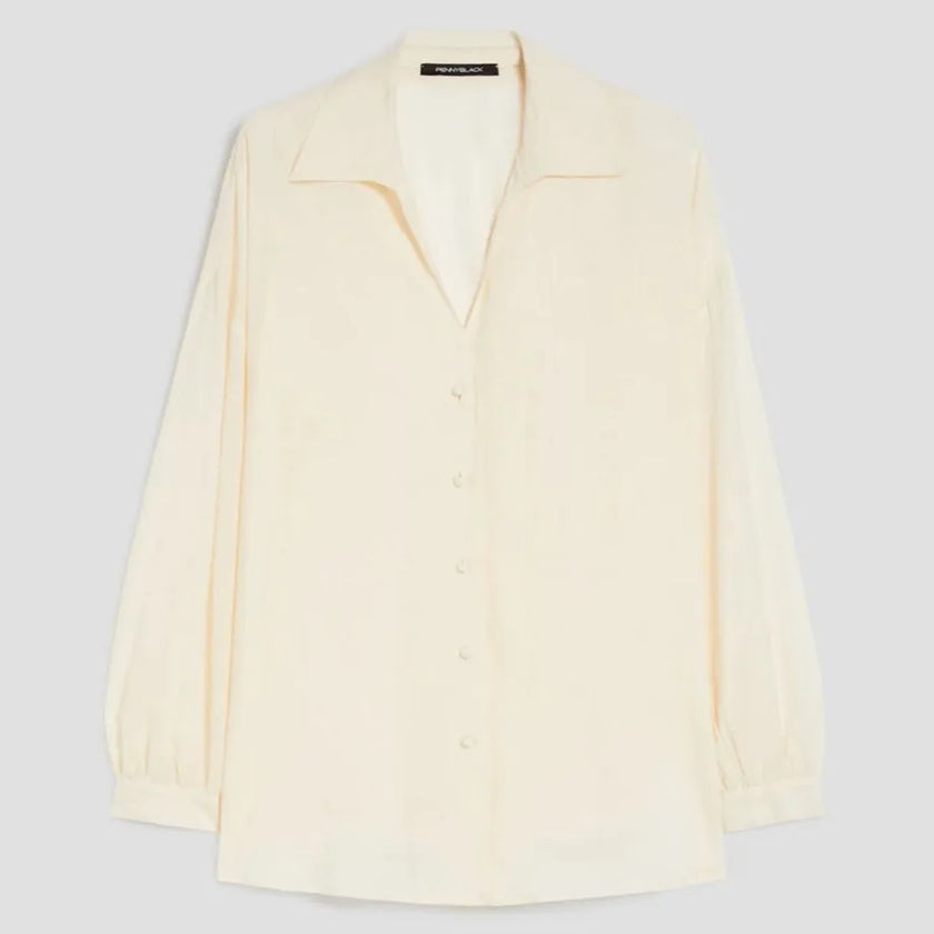 Camicia Scollo a V in Voile di Cotone PENNYBLACK