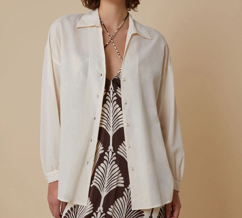 Camicia Scollo a V in Voile di Cotone PENNYBLACK