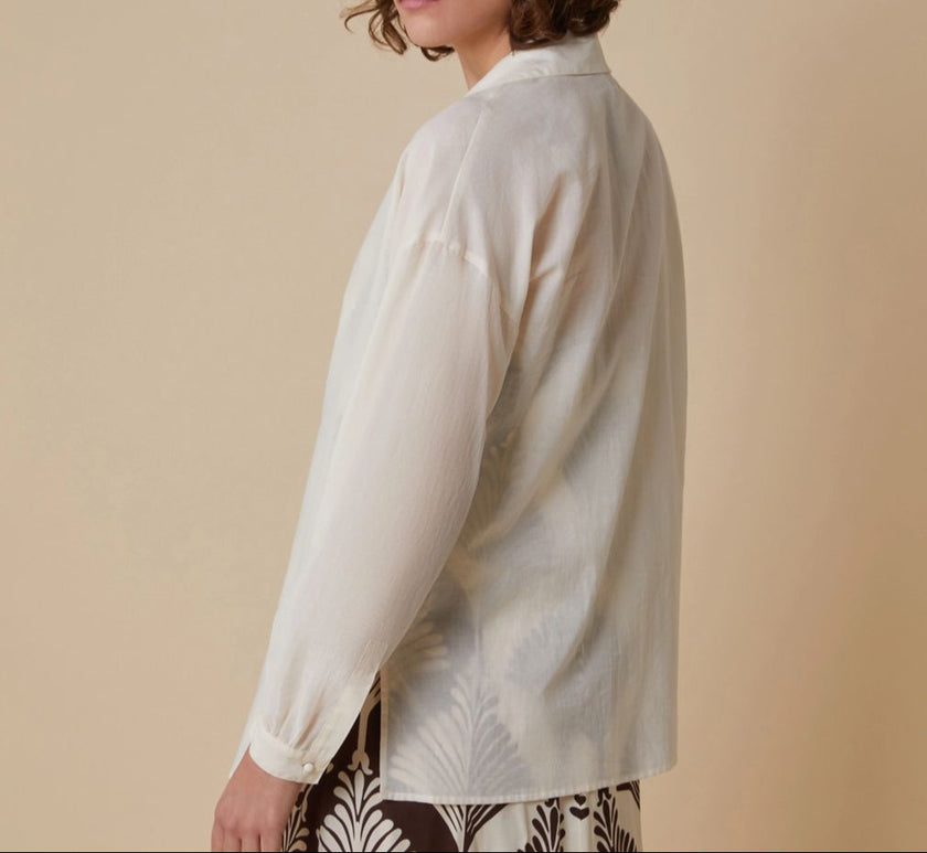 Camicia Scollo a V in Voile di Cotone PENNYBLACK