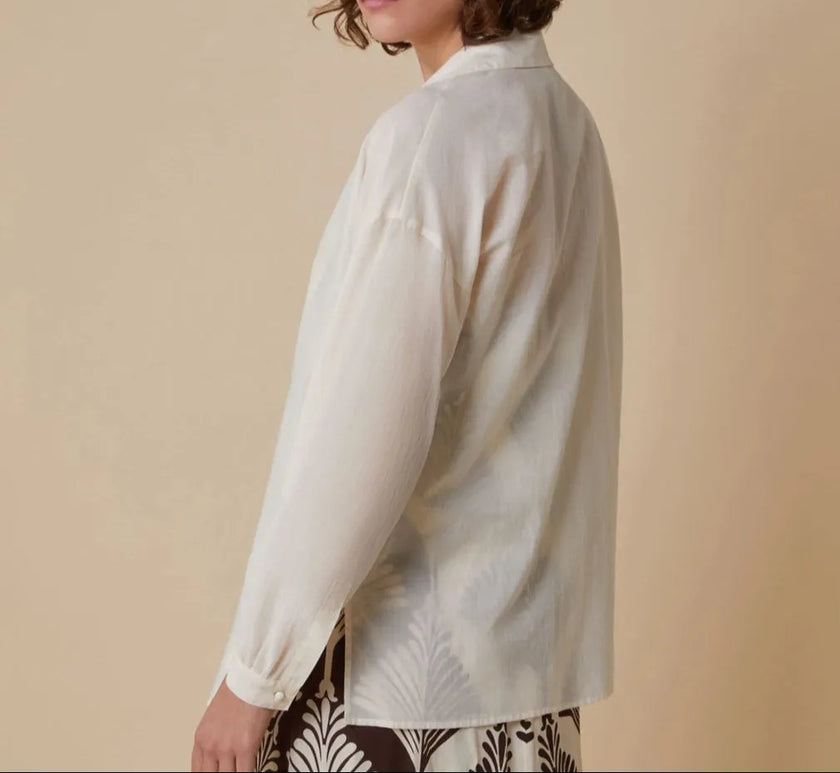 Camicia Scollo a V in Voile di Cotone PENNYBLACK