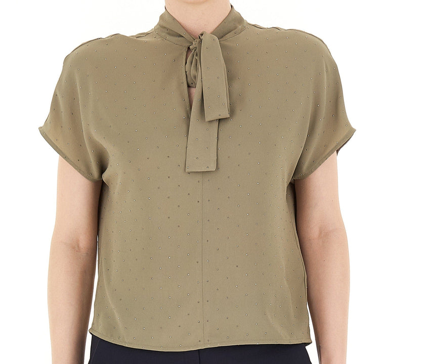 Blusa con Strass e Fiocco al Collo EMME MARELLA