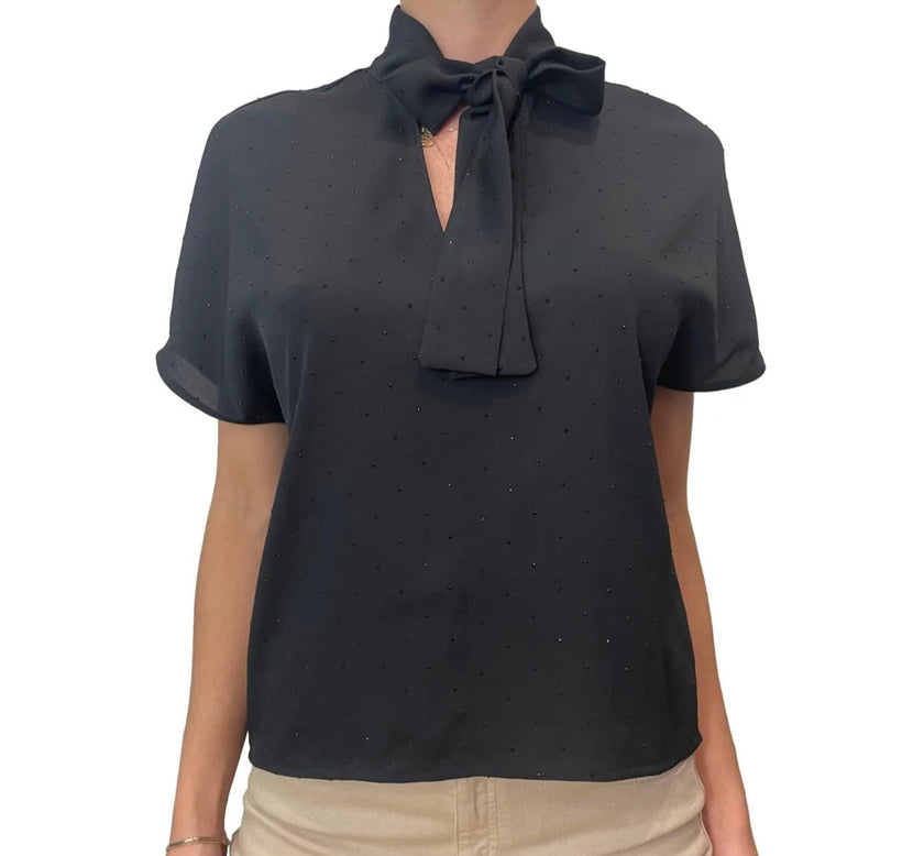 Blusa con Strass e Fiocco al Collo EMME MARELLA
