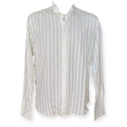 Camicia con motivo a righe e bottoni nascosti GIANFRANCO FERRE